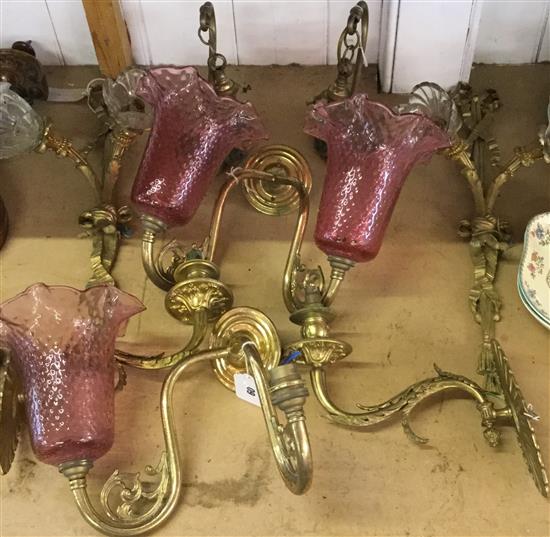 4 pairs wall light fittings